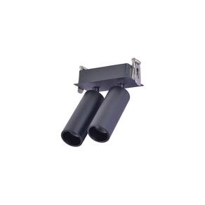 Spot Direcionável De Embutir Nordecor Kona Duplo Led Alto Irc 97 Bivolt Preto 2700k Luz Amarela