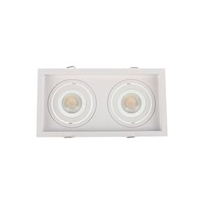 Spot De Embutir Recuado Nordecor Flea Duo Para 2 Lâmpadas Par20 E27 Bivolt Branco 6333