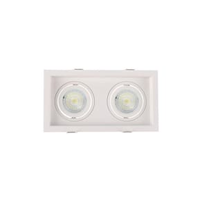 Spot De Embutir Recuado Nordecor Flea Duo Para 2 Lâmpadas Mr16 Gu10 Bivolt Branco 6331