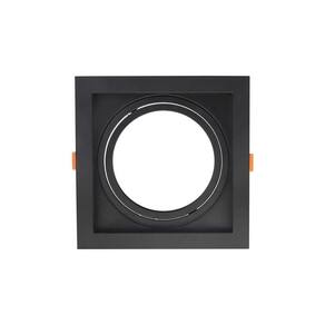 Spot De Embutir Recuado Nordecor Flea Para 1 Lâmpada Ar111 Quadrado Preto 6200
