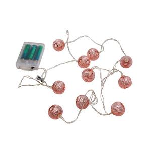 Kit 5 Cordões Luminoso Natalino 10 Leds Rose Gold Taschibra
