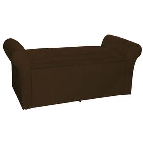 Calçadeira Báu Cancun 1,40 cm Suede Marrom - Montanaris Decor