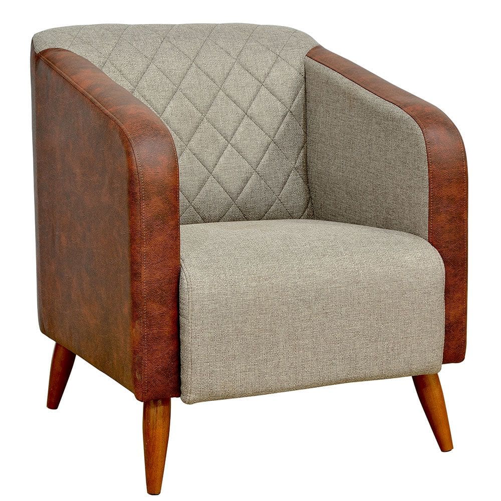 Poltrona Cadeira Decorativa Sala Estar Silmara Luxo Linho Compose - Montanaris Decor