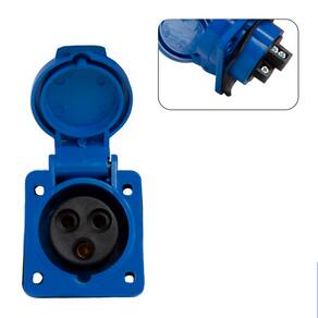 Tomada Embutir 2P+T 16A 6H 220/250V Azul OMG-3046