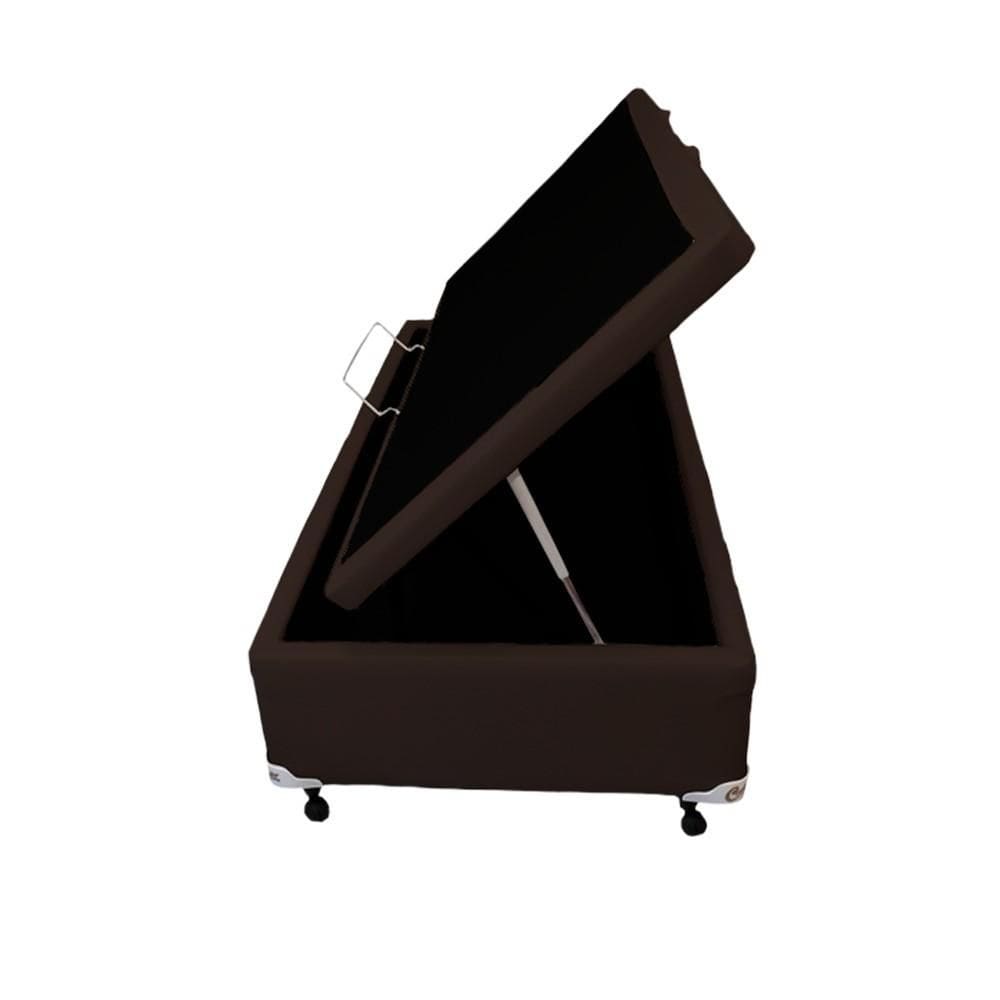 Cama Box Baú Castor Solteiro Corano Marrom 88x188x35cm