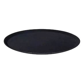 Bandeja Para Servir Redonda Antiderrapante Preta 40cm (Ideal Para Garçom)