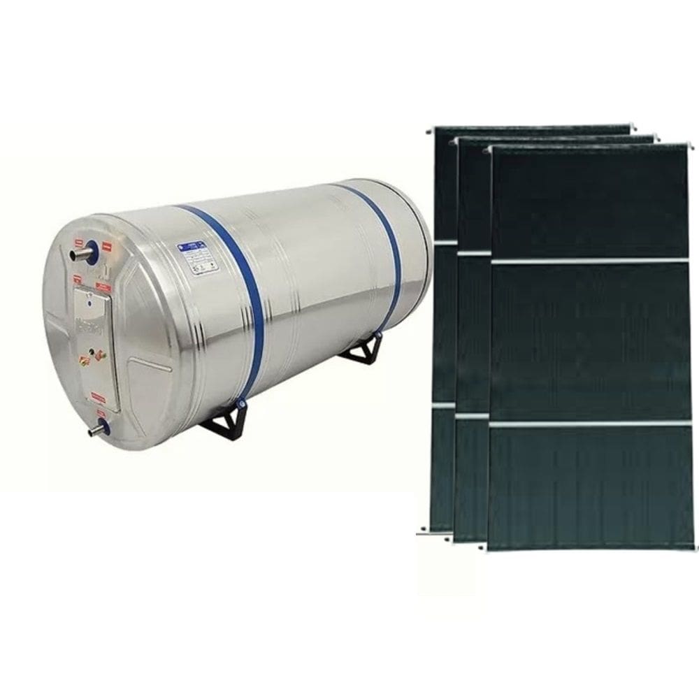 Kit Aquecedor Solar com Boiler 500 Litros Nível Baixa Pressão Com 3 placas 1,7x1m cobre