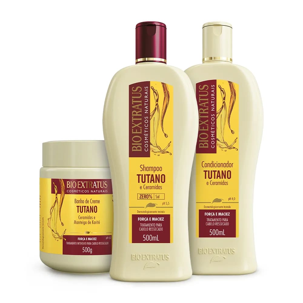 Kit Tutano Bio Extratus Shampoo, Condicionador e Banho de Creme (500mL/g)