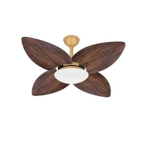 Ventilador Teto Winds Dourado 4 Pás Imbuia Turbo Ventax 110V