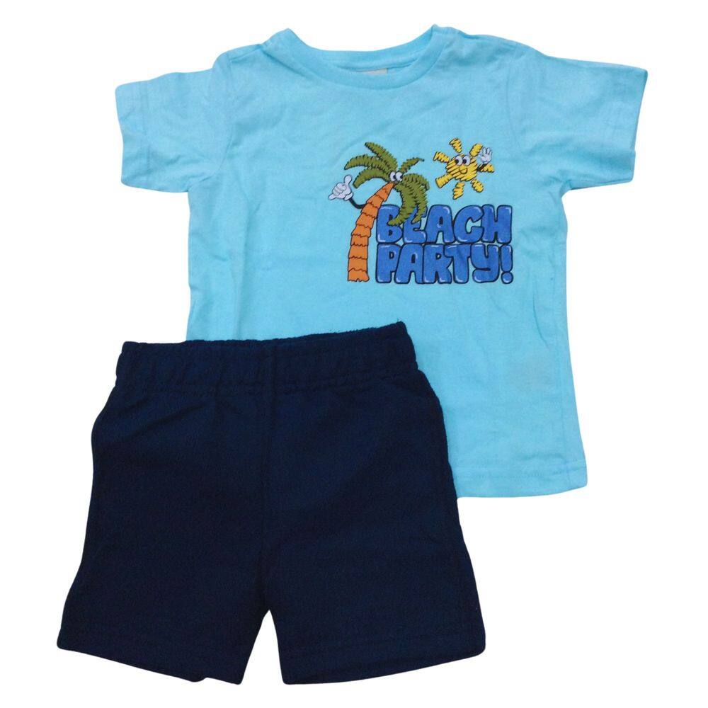 Conjunto Infantil Verão masc Tink Bink Azul e Verde