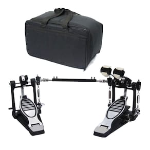 Pedal Batedor Duplo Para Bumbo Bateria,Corrente Dupla,C/ Bag
