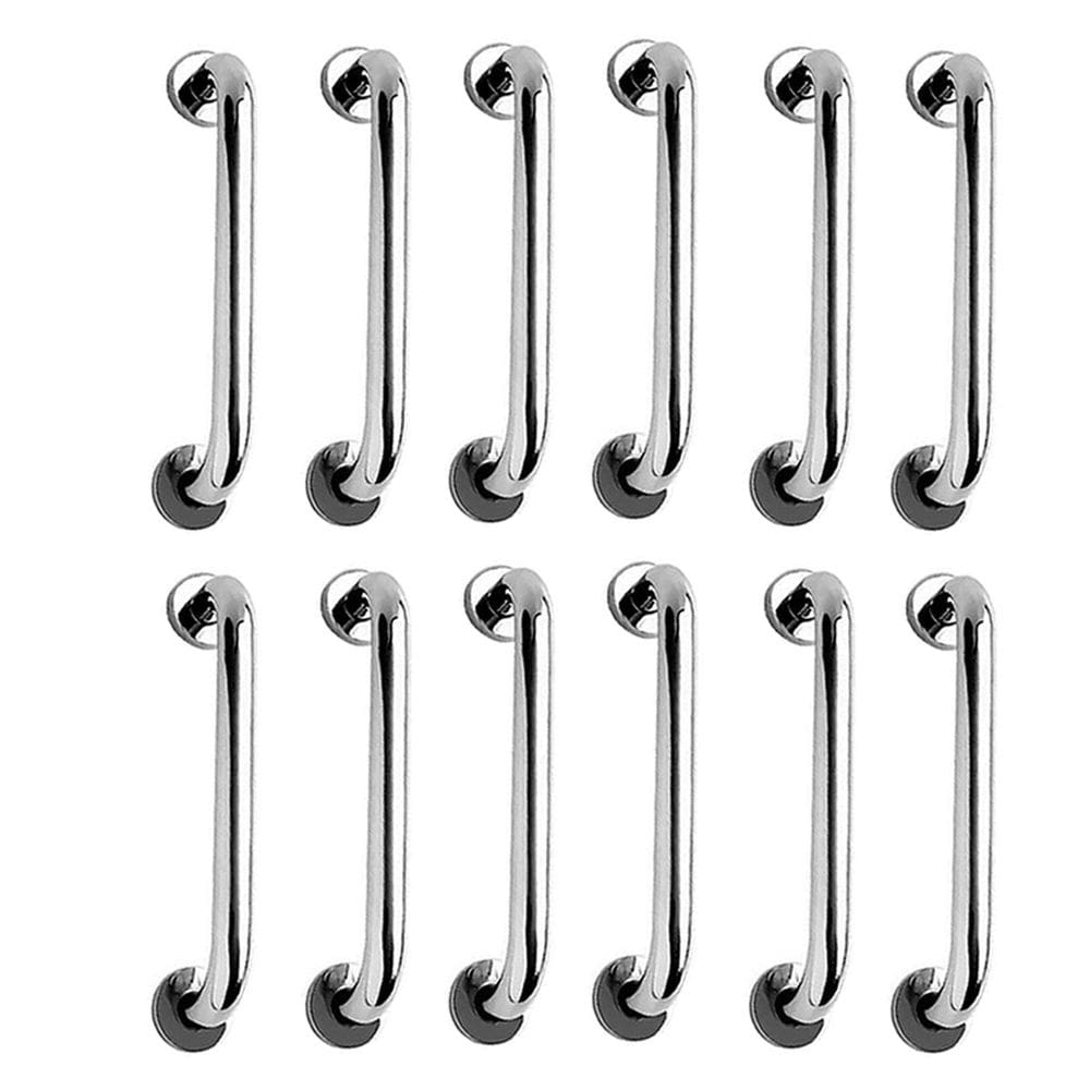 Alça de Apoio Inox 30cm Barra Kit 12 Unidades Idoso Acessibilidade Banheiro Box Segurança Cadeirante Suporte Anti Queda