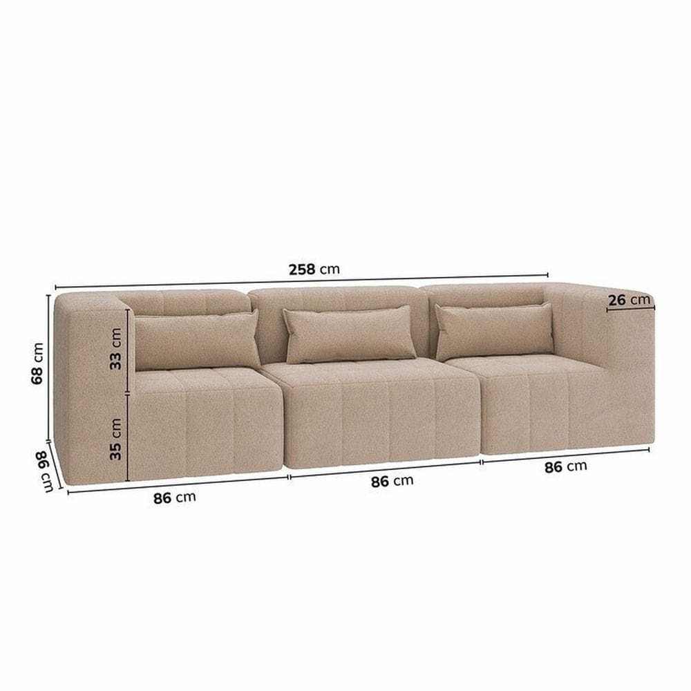 Sofá Modular 02 Cantos e 01 Poltrona | Casas Bahia