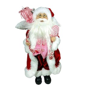 Papai Noel Em Pe Vermelho E Rosa 45Cm Florarte 80389001