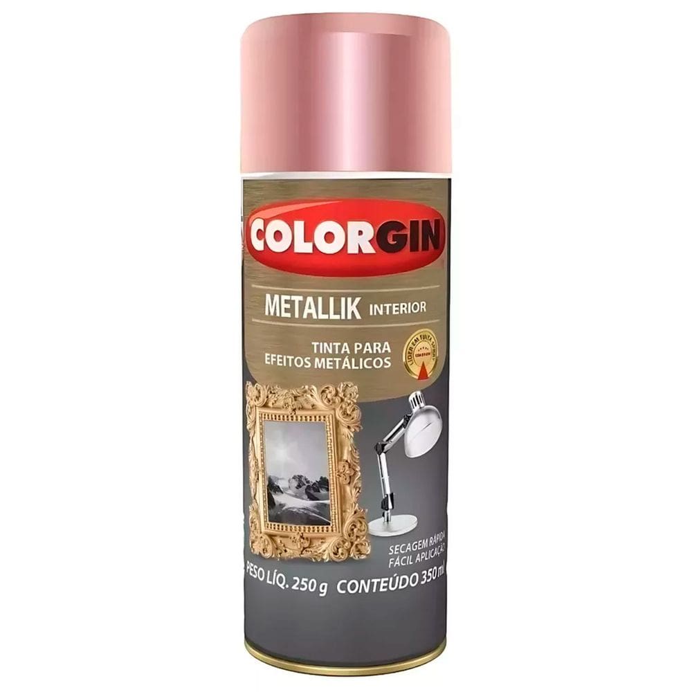 Spray Rose Gold Metallix Colorgin Brilho Sofisticado Elegante