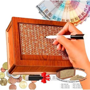Cofre Caixa Dinheiro Wood Box Japones Kakebo Desafio Classic