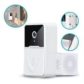 Campainha Com Câmera Wifi Sem Fio À Prova D`Água Recarrega