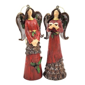 Kit 2 Anjo Vermelho Pendurar Enfeite Para Árvore De Natal