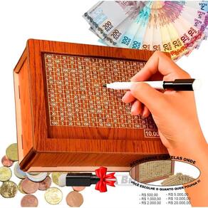 Cofre Caixa Dinheiro Wood Box Japones Kakebo Desafio Classic