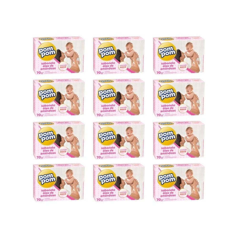 Sabonete Pom Pom 70G Amendoas - Kit Com 12Un