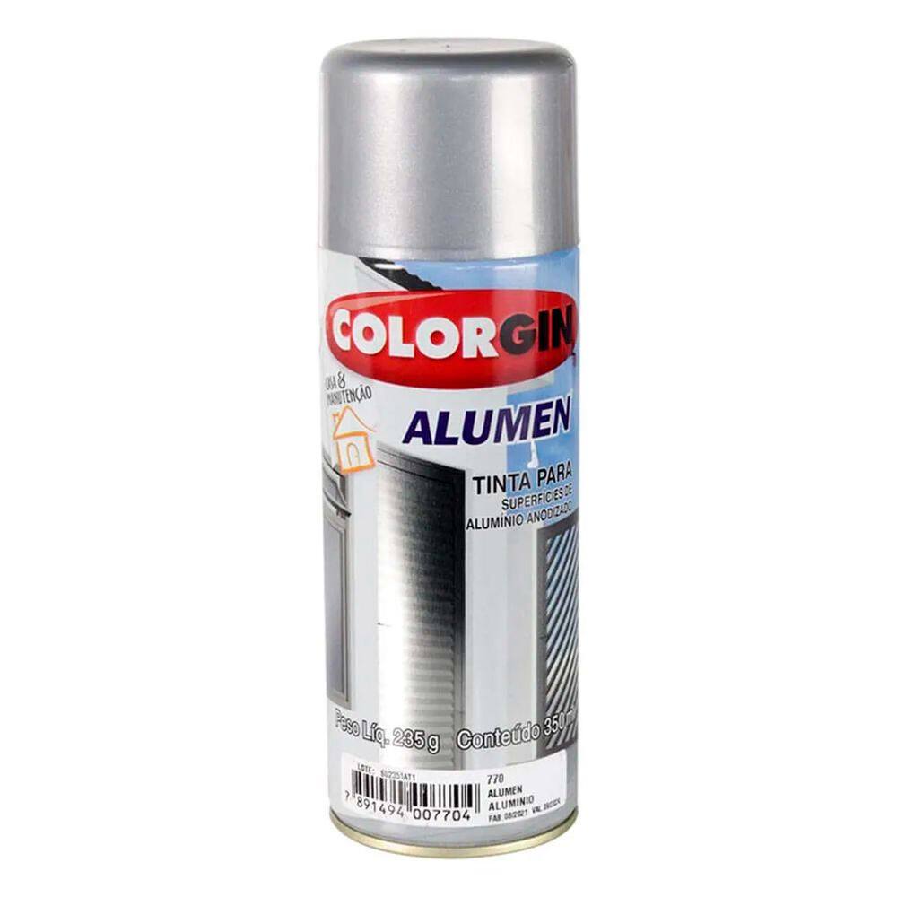 Spray Aluminio Alumen Colorgin Acabamento Metalico Brilhante