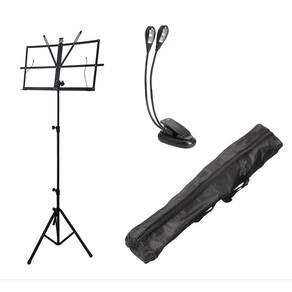 Pedestal Suporte Estante Partitura C/Bag,Luminária 4 Leds