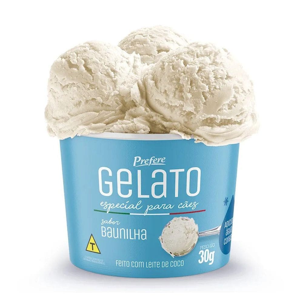 Sorvete Prefere Gelato Para Cães Adultos Baunilha 30G