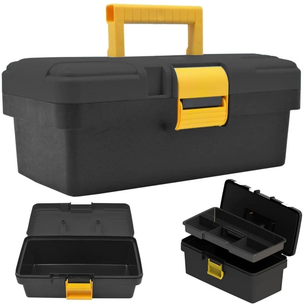 Caixa Maleta De Ferramentas Preta Com Bandeja Organizador