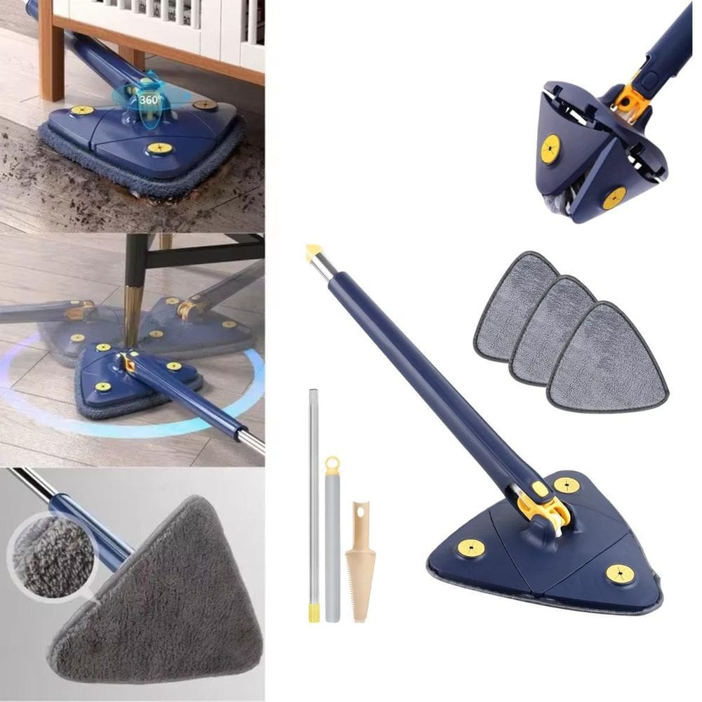 Esfregão Triangular Giratório 2 Refil Azul