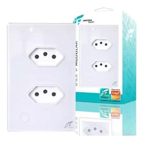Tomada Inteligente De Embutir Dupla Jwcom Alexa Tuya 10A