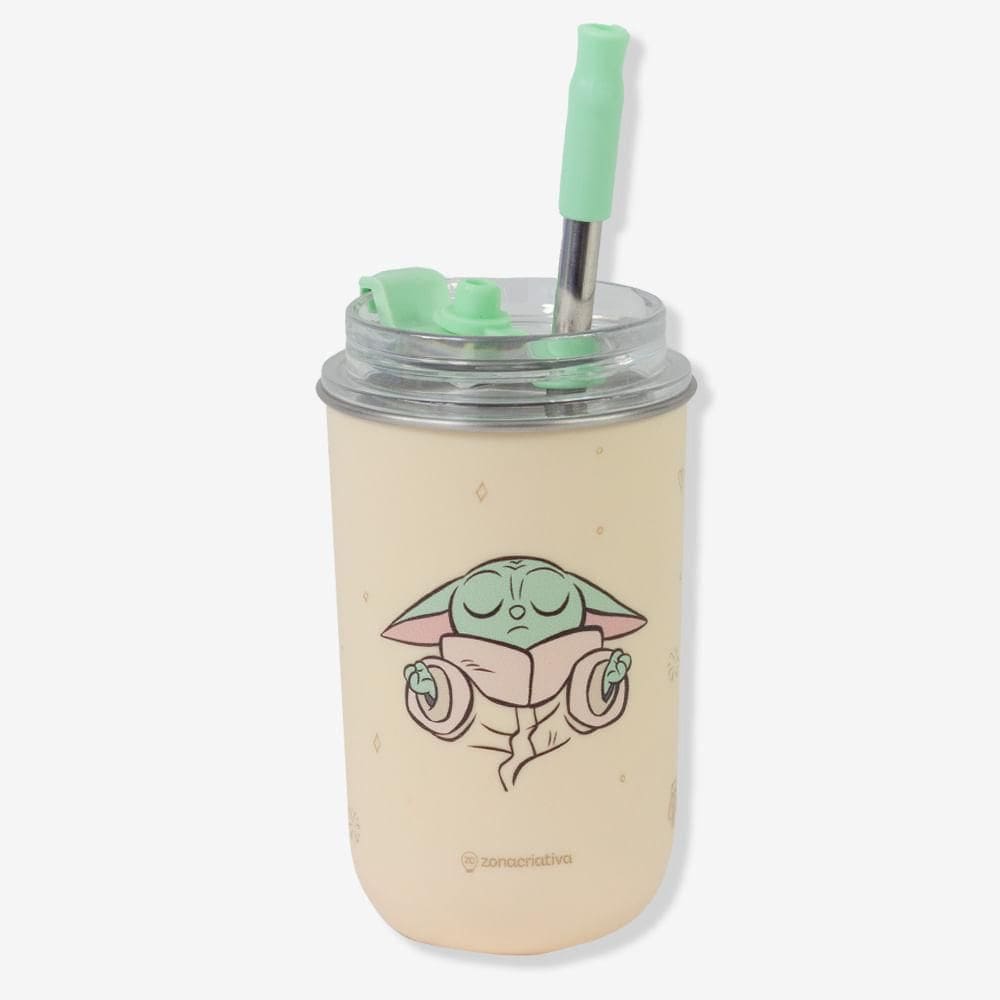 Copo Neo Com Canudo Baby Yoda - Star Wars