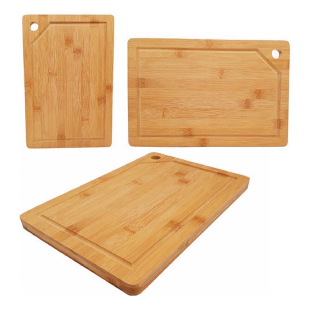 Tábua De Corte Carne Legumes Retangular Em Bambu 30X40 Cm