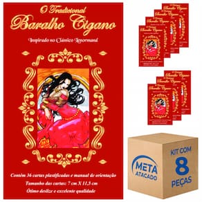 Kit C/ 8 O Tradicional Baralho Cigano 36 Cartas Plastificado