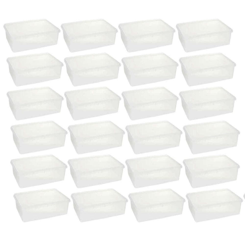 Kit 24 Caixas Tampa Hermética para Alimentos 11L Cestos Organizadores Plasvale