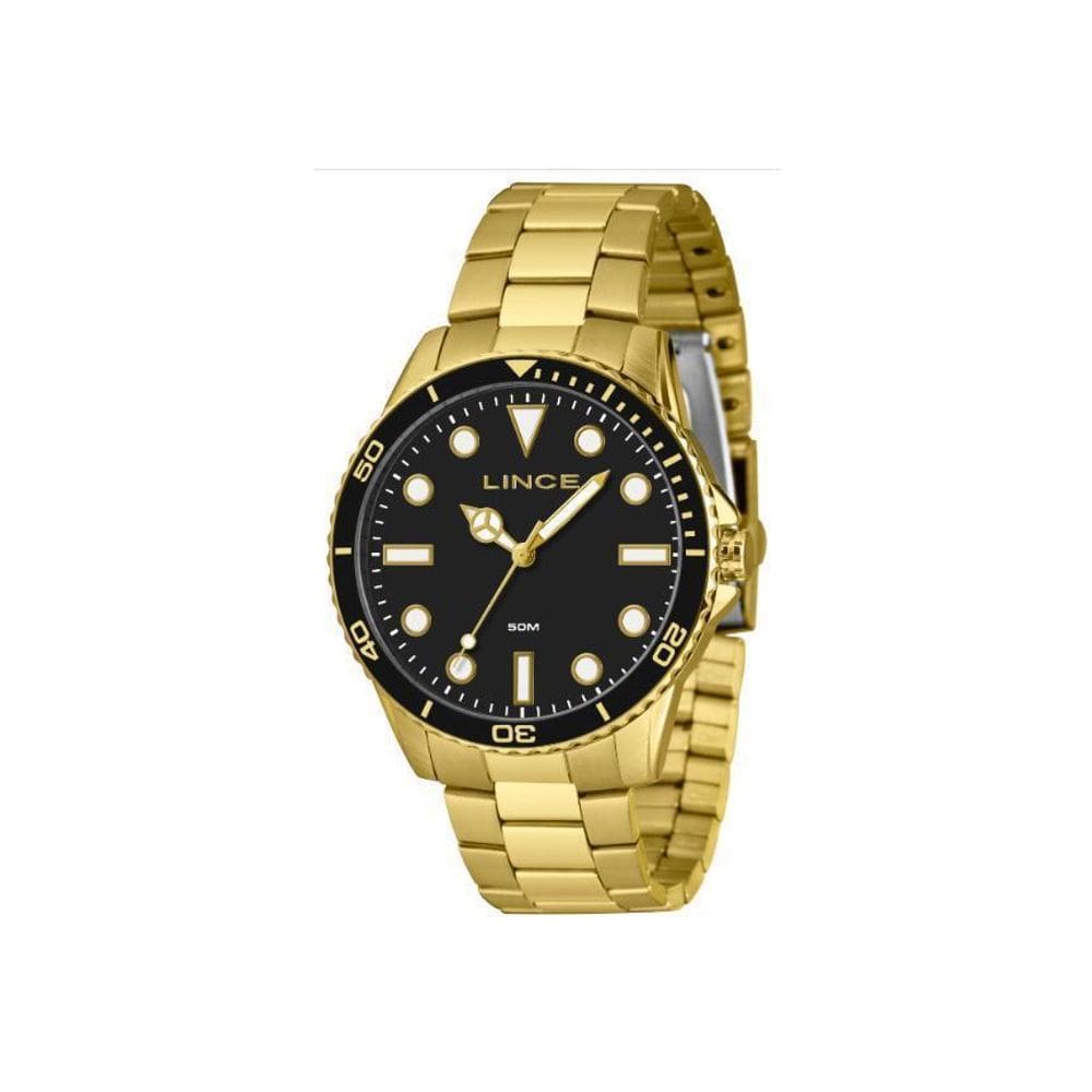 Relogio Lince Masculino Mrgm007L46 P1Kx Dourado Preto