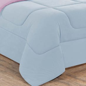 Kit Edredom + Jogo De Lençol 100% Algodão Gran Moratta 7 Peças King Azul Bebê-rosa Bebê