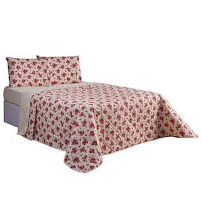 Cobre Leito Solteiro 1 Peça Esmeralda 100% Algodão Percal 150 Fios Cor:vermelho