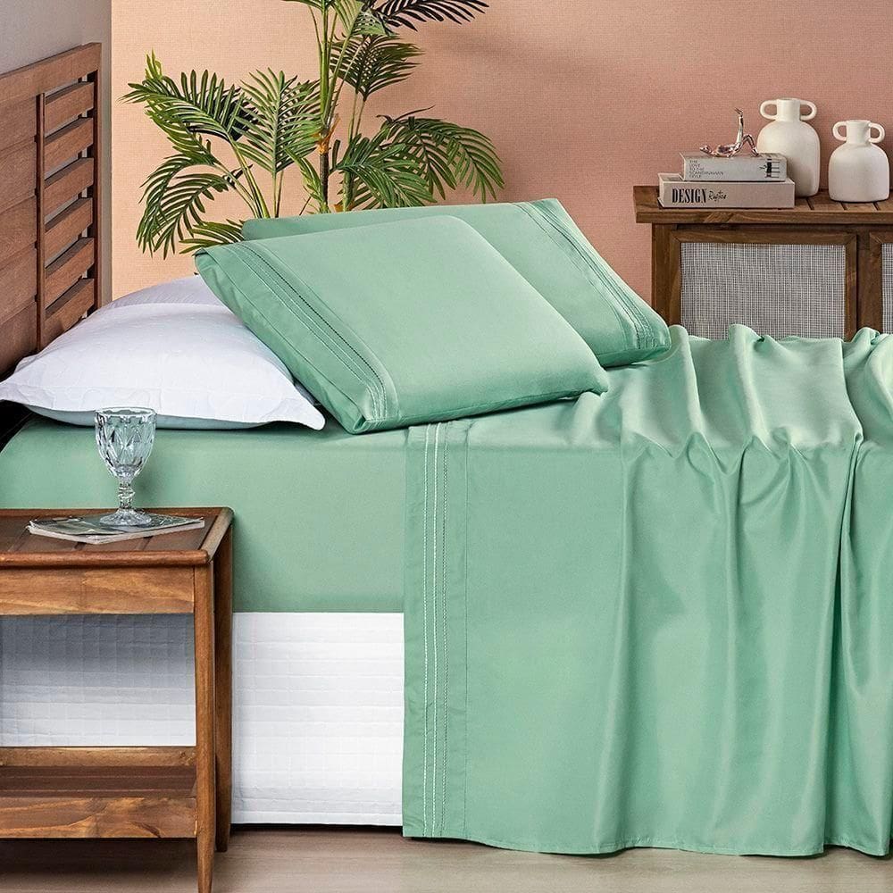 Jogo De Cama Allegra Casal Padrão 04 Peças - Salvia