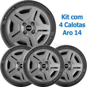 4X Calota Gm Onix Prisma Aro 14 Grafite Emb 194Cb