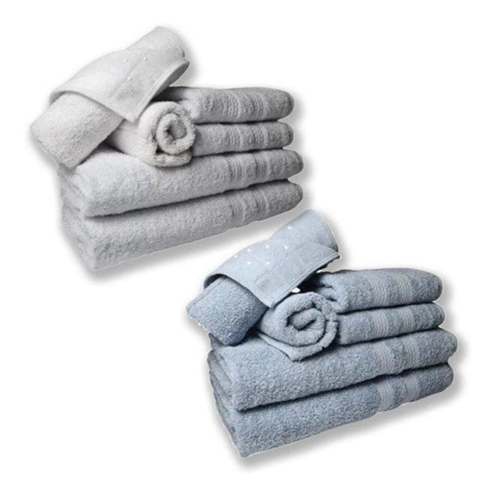 Jogo De Toalhas 4 Banhos 4 Rostos 4 Pisos Grossa Branco+azul