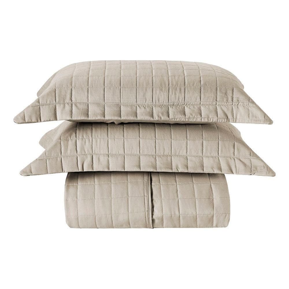 Cobre Leito Casal Padrão Basic 300 Fios 7 Peças - Bege Moon