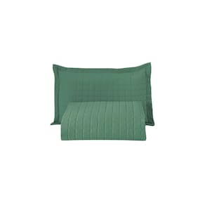 Kit Cobre Leito Colcha Unique Solteiro 2 Peças Matelado Percal 300 Fios - Verde