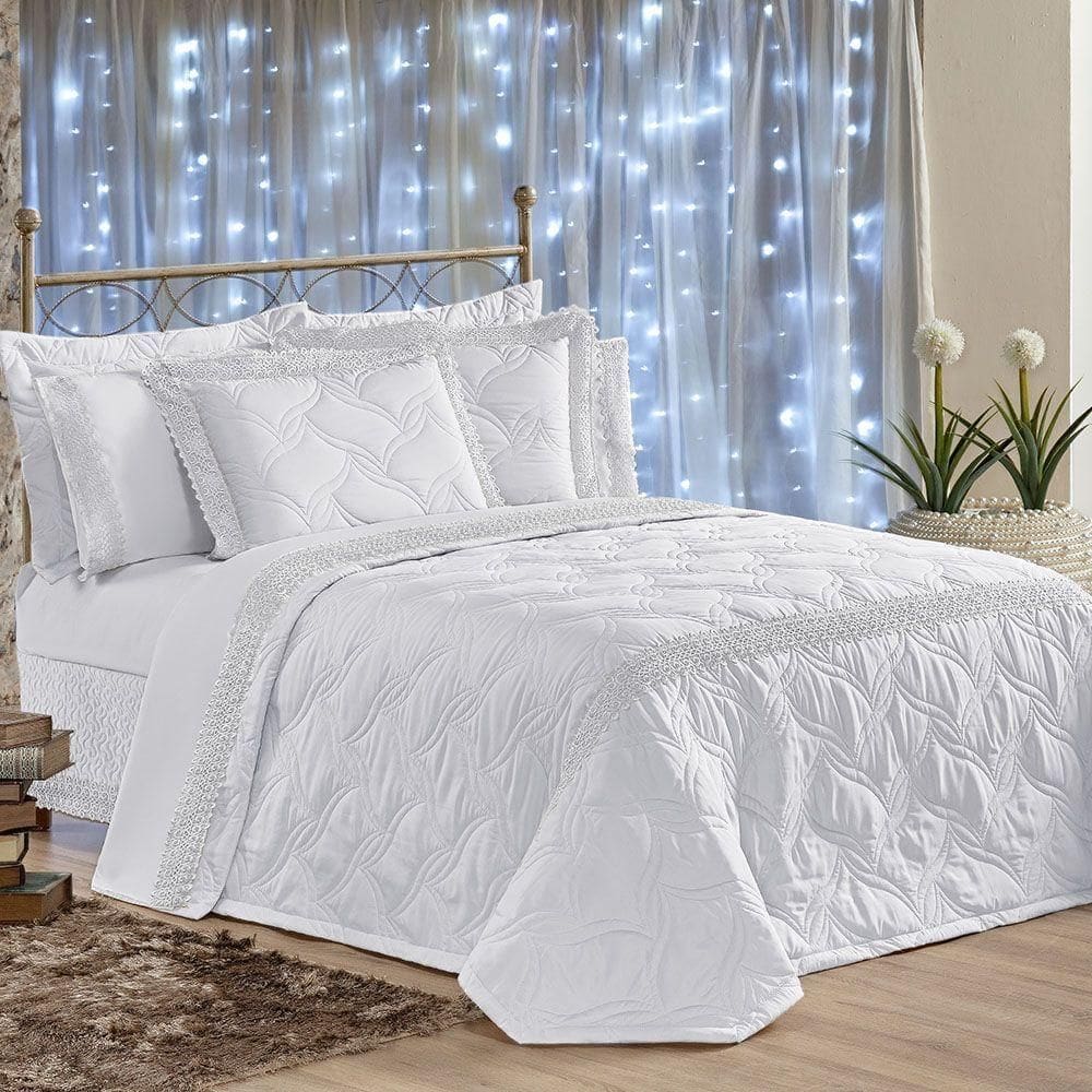 Kit Cobre Leito Queen Renascence Micropercal 07 Peças - Branco
