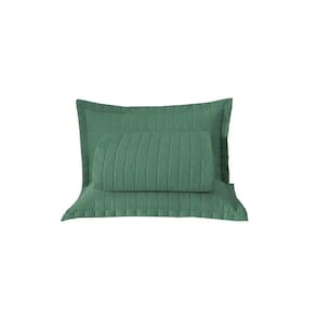 Kit Cobre Leito Colcha Unique Casal Queen 3 Peças Matelado Percal 300 Fios - Verde