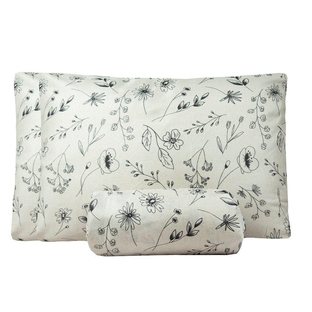Jogo De Lençol Queen Bouti Basic Estampado 180 Fios 3 Peças - Minimal Floral