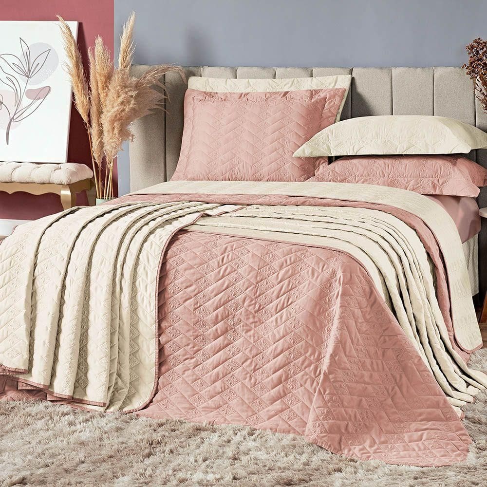 Kit Cobre Leito King Marrakechi Micropercal 03 Peças - Rosê