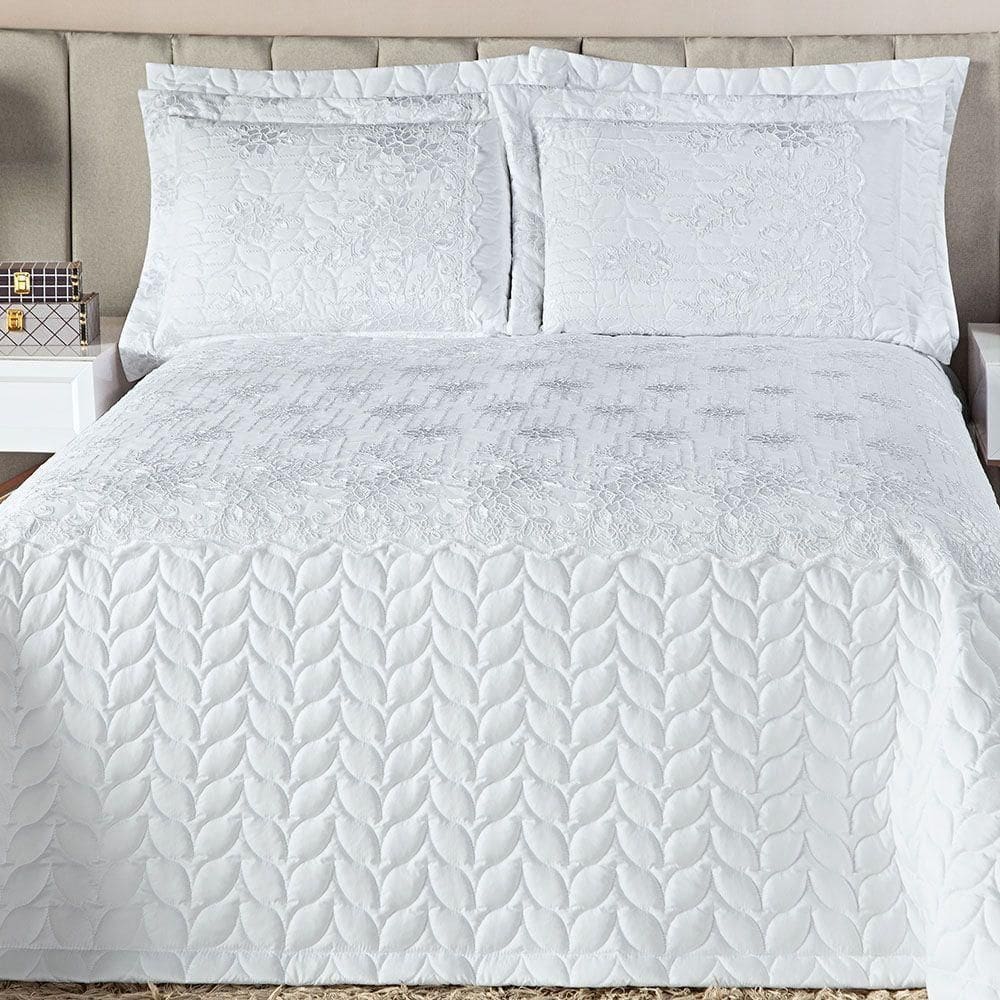 Kit Cobre Leito Toscano Micropercal Dupla Face King 05 Peças - Branco