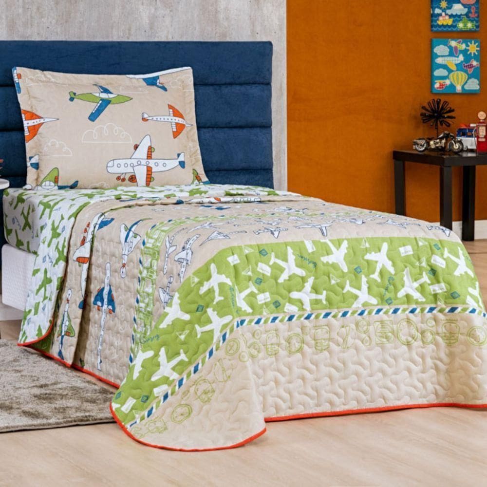 Colcha Cobre Leito Casa Show Solteiro 2 Peças - Foguete