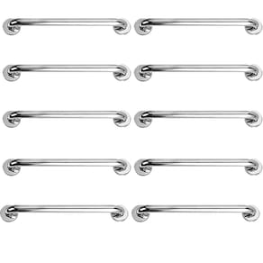 Barra Alça Apoio 50cm Aço Inox Kit 10 Uni Banheiro Box Cadeirante Suporte Gestante Criança Segurança