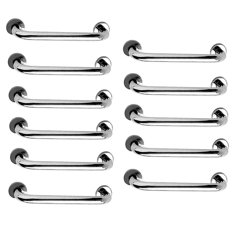 Alça de Apoio Inox 30cm Barra Kit 11 Unidades Idoso Cadeirante Deficiente Box Banheiro Acessibilidade Corrimao Suporte Proteçao Segurança